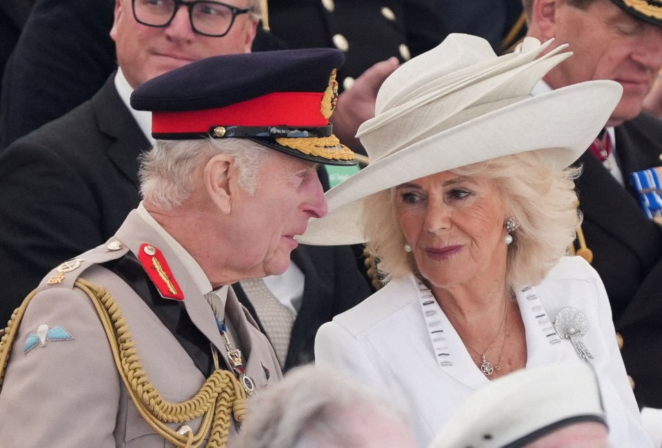 King Charles and Queen Camilla at the 80th anniversary of D-Day, held at the British Normandy Memorial in Ver-sur-Mer, Normandy, France