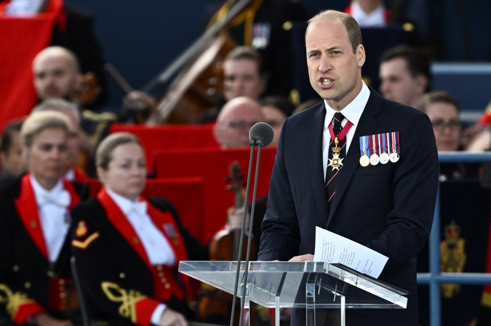 Prince William also delivered a moving speech to veterans this morning