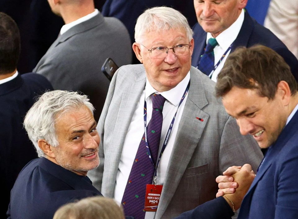 Iconic Scottish manager Sir Alex Ferguson and legendary Portuguese coach Jose Mourinho were in attendance at the game