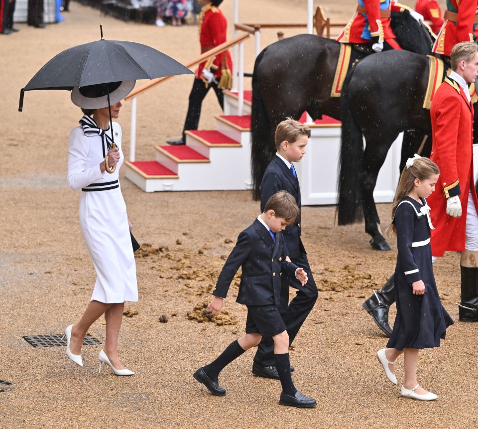 Princess Kate was snapped alongside her youngsters at Trooping the Colour