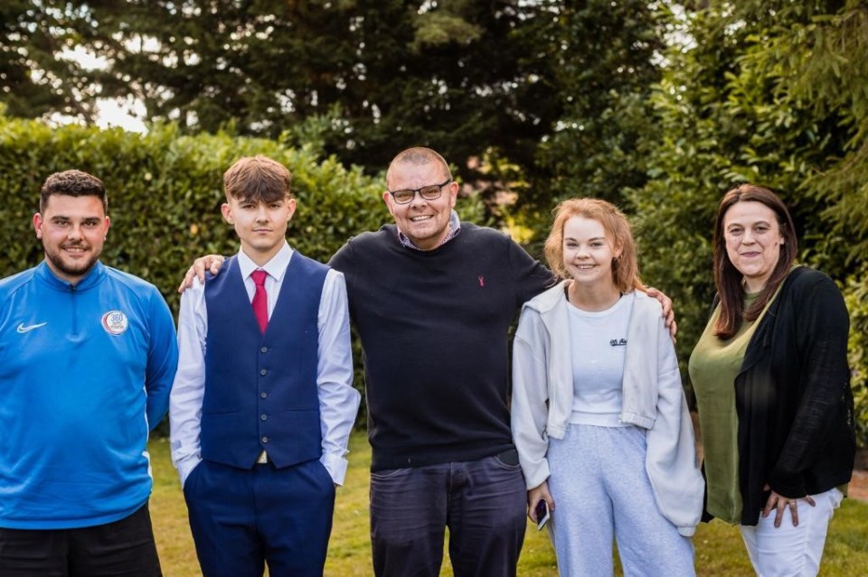 Charlie with his parents, brother Adam and sister Eloise