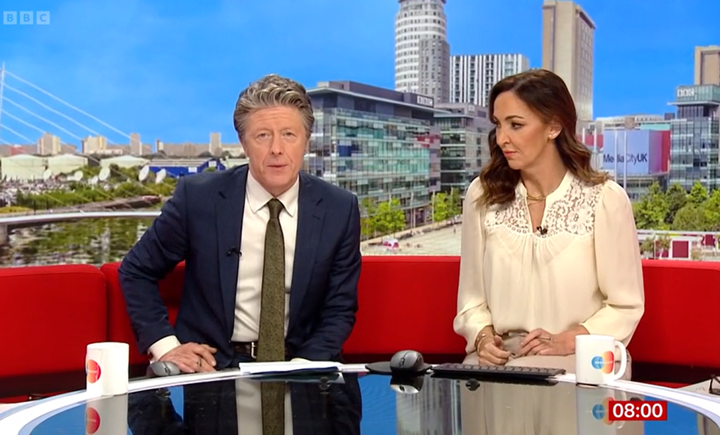 Charlie on BBC Breakfast with Sally Nugent, who has hosted since 2021