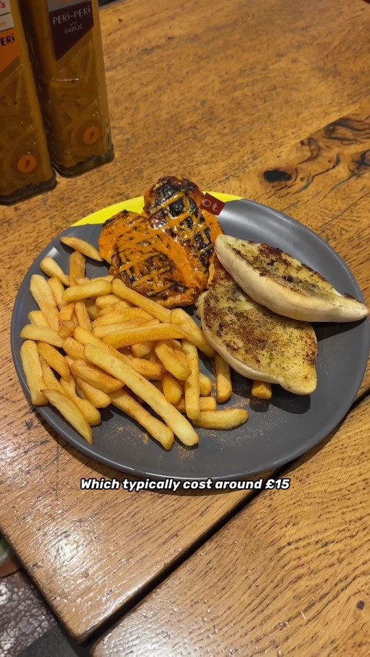 Callum spent less than £15, cheaper than his usual Nando’s order