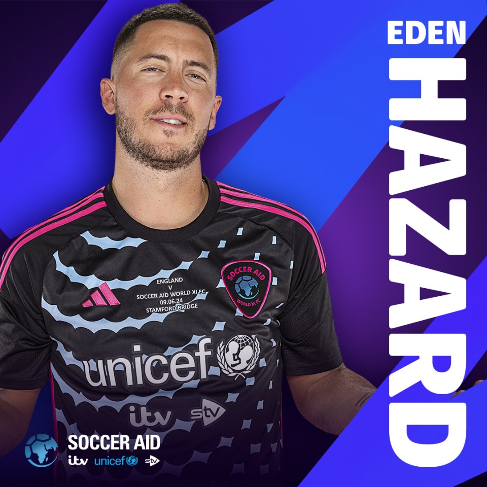 Hazard will play in Soccer Aid at Stamford Bridge next weekend