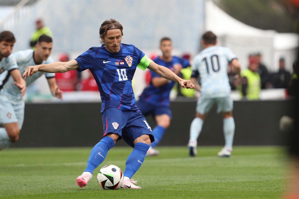 Luka Modric, 38, opened the scoring in the Lisbon friendly