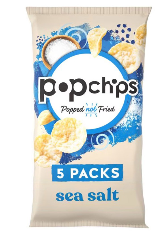 A bag of Popchips sea salt potato snacks will cost you £2.25