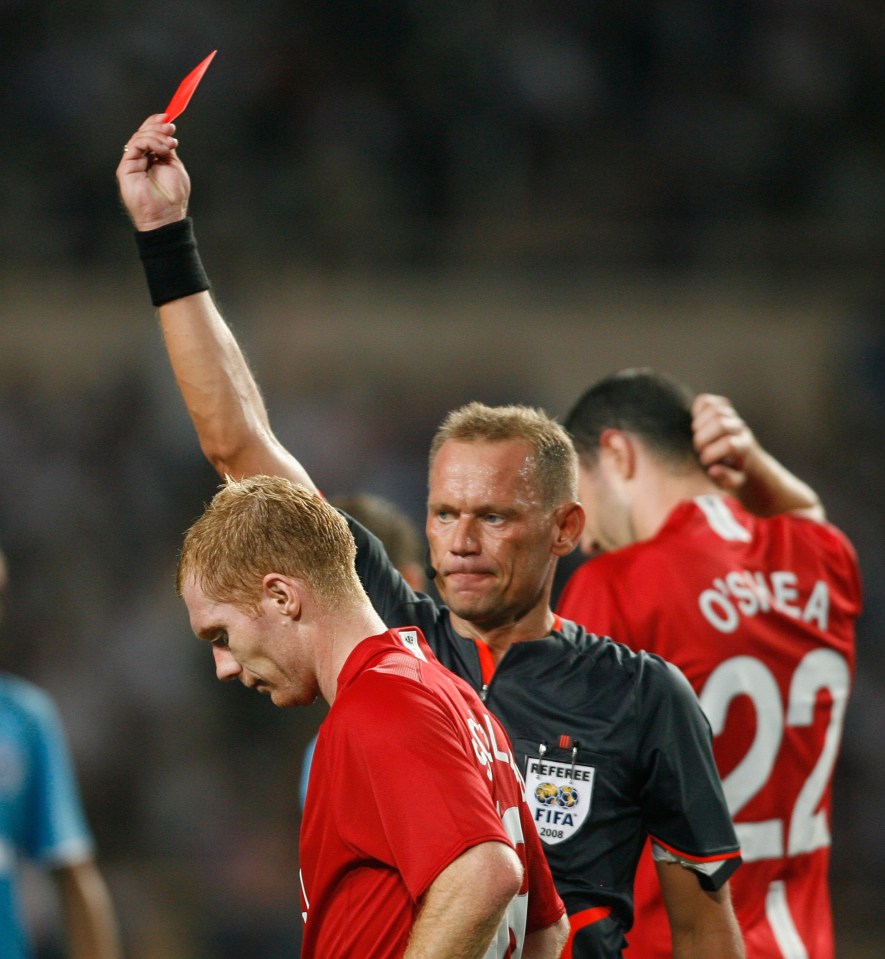 Paul Scholes' goal being denied not only sent him off but secured a 2-1 win for Zeni St-Petersburg