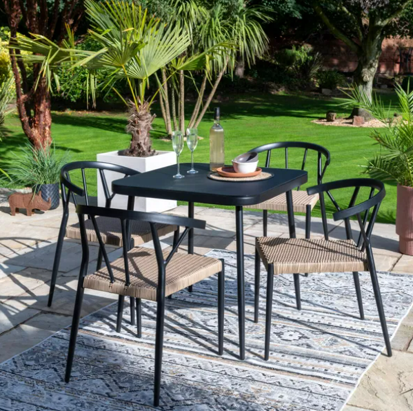 This four-seater dining set is available from Dunelm for £99.50