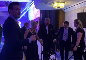 Eamonn Holmes was seen struggling to walk at the TRIC Awards as he walked off stage