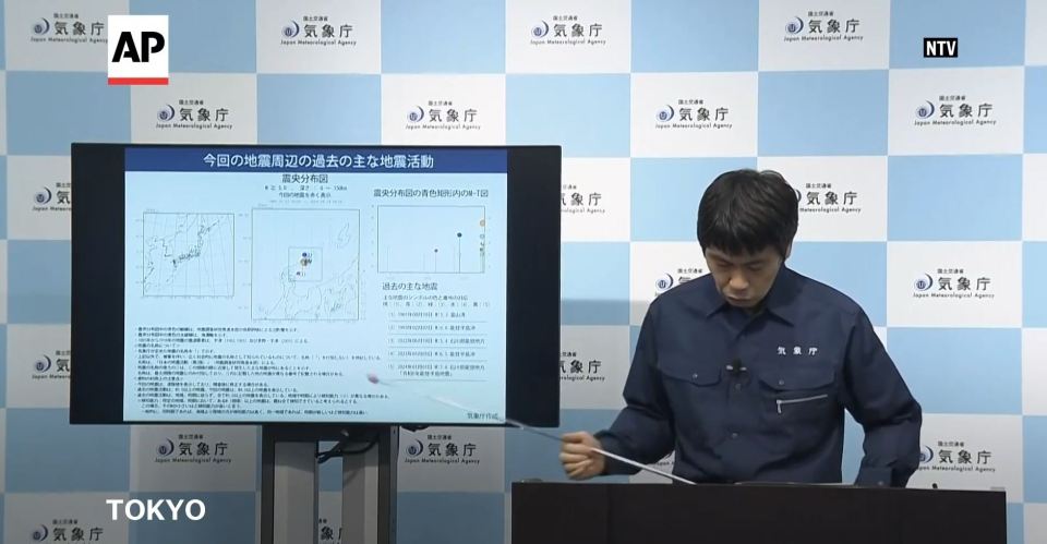 JMA seismology and tsunami official Satoshi Harada says today's quakes are believed to be aftershocks of January's magnitude-7.6 earthquake