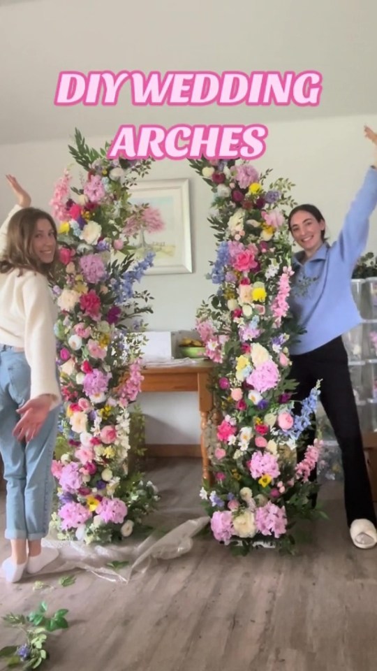 Olivia DIY’d a flower arch using Temu products