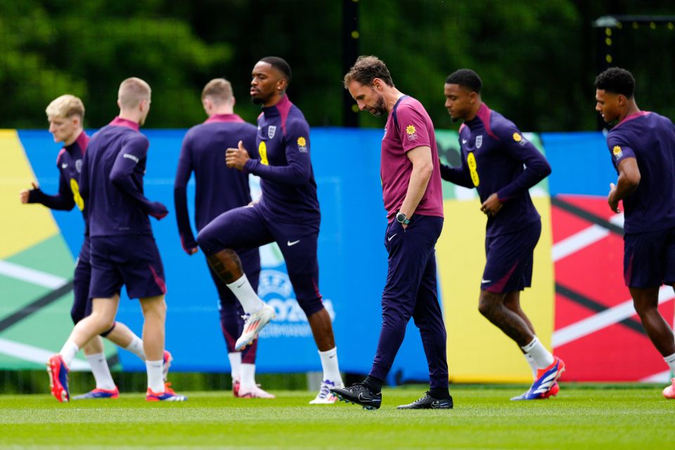 Gareth Southgate led a session for those players not involved against Serbia