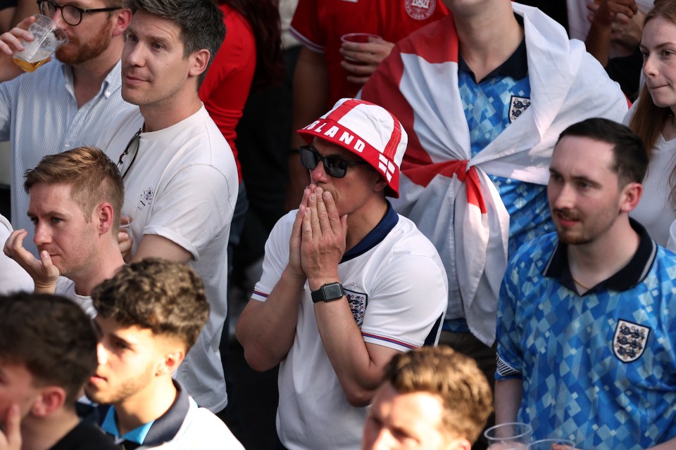 England fans at the 4theFans Greenwich Fan Park in London