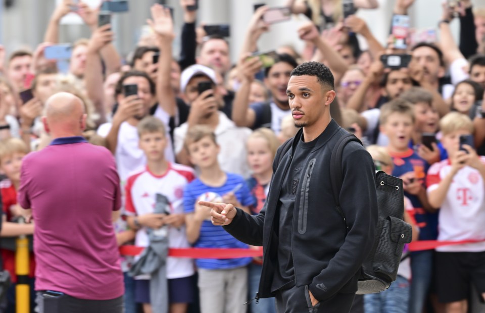 Alexander-Arnold was snapped arriving in Germany on Monday