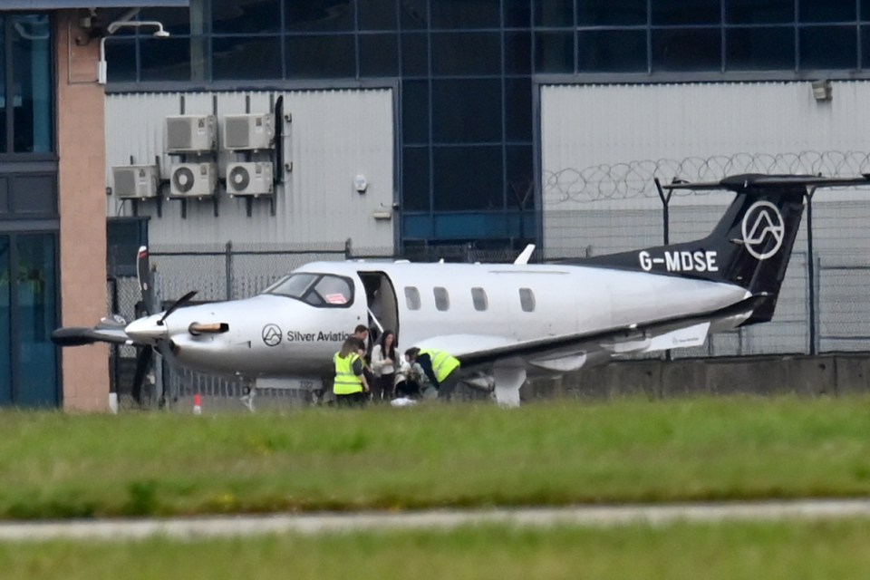 Annie flew to Dusseldorf on a private jet from Manchester Airport earlier in the tournament