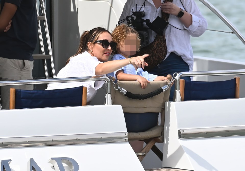 Lauryn was seen filming on a boat five minutes away from the Algarve venue