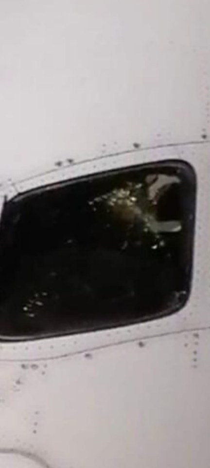 The Sun was shown this shocking snap of the Virgin Atlantic plane window after it returned to the UK