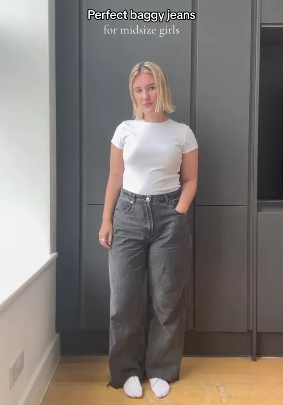 A fashion fan has revealed that she struggles to find jeans that fit her midsize body, but has now found the perfect pair from H&M