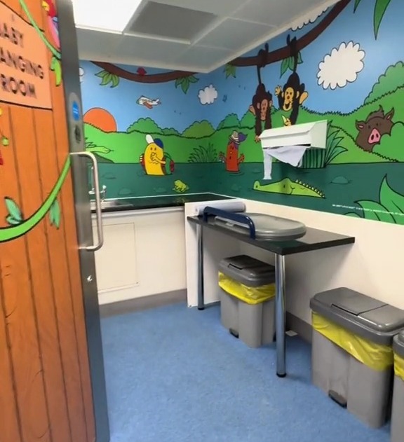 And a baby change area, while the toilets themselves are just outside