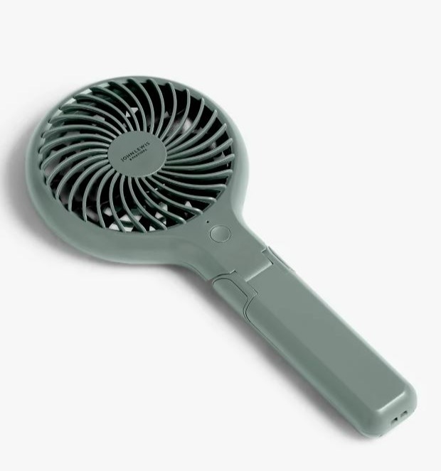 a small fan that says john lewis on it