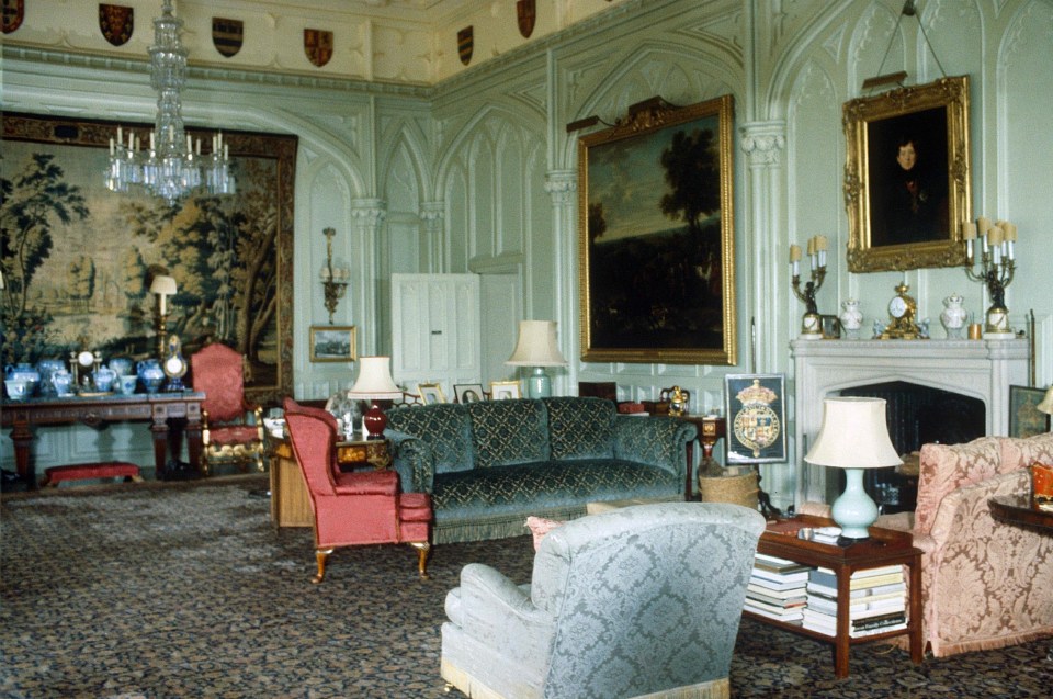 The Royal Lodge’s grand drawing room, as seen in 1981