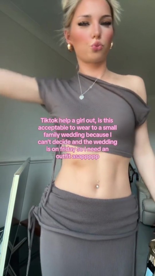 Lily sparked outrage with the two-piece she was planning to wear to a “small family wedding”