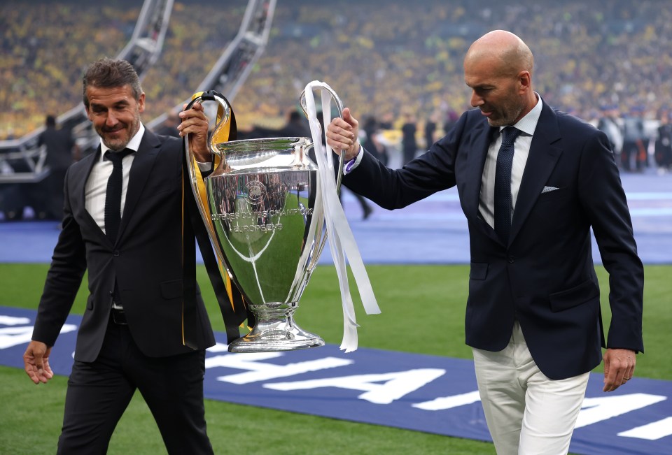 Zinedine Zidane walked out of the Wembley tunnel ahead of the game