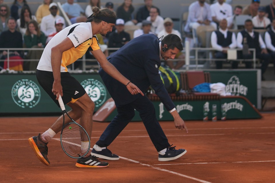 He got into an argument with the umpire over a tight line call in the fifth set