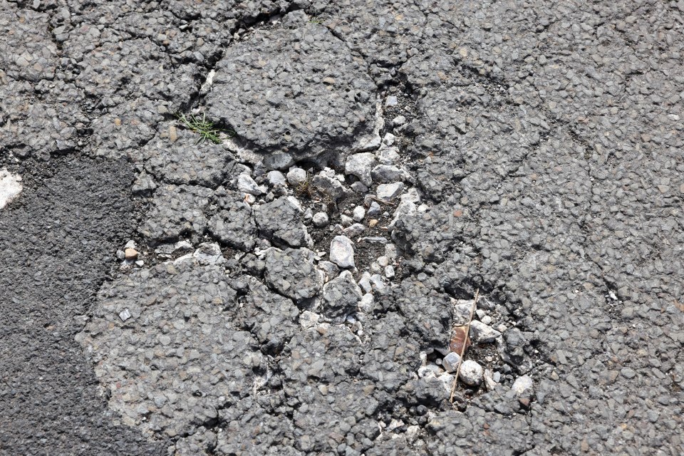 Pictured: The less-than-ideal surface on Glenn's road