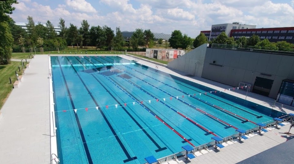 Germany stars often watch games out by the swimming pools