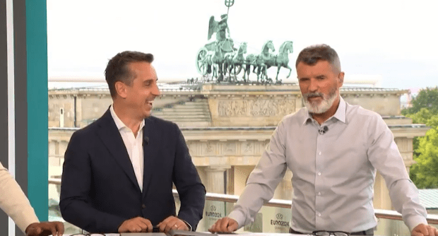 Roy Keane had Gary Neville in hysterics with his crude four-word outburst live on air