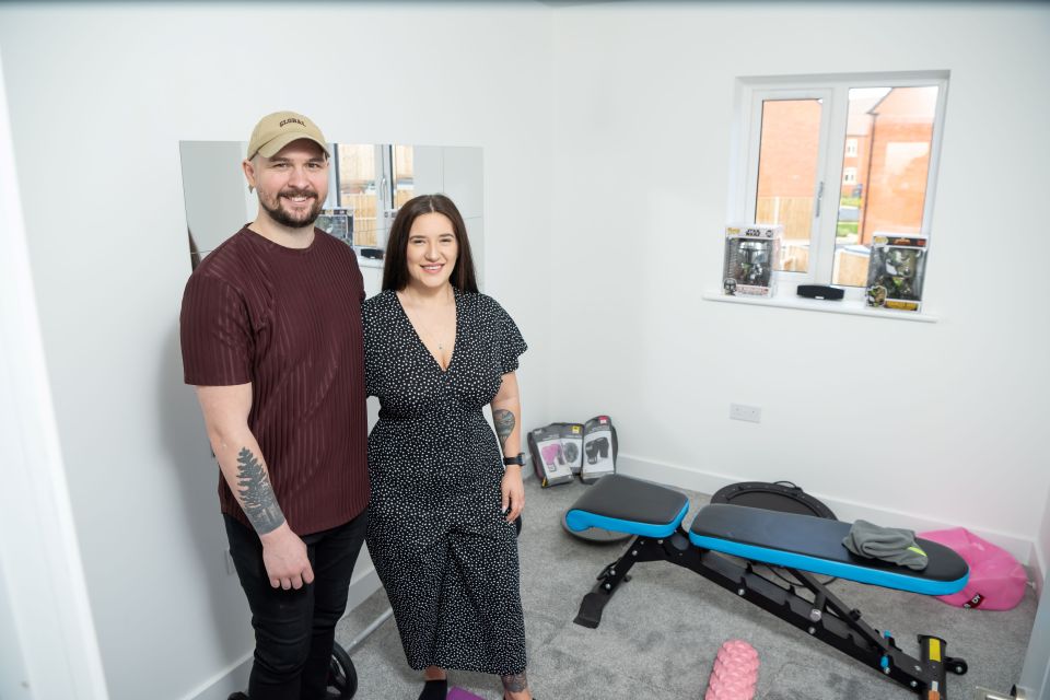 The couple have set up a gym in one of their four bedrooms