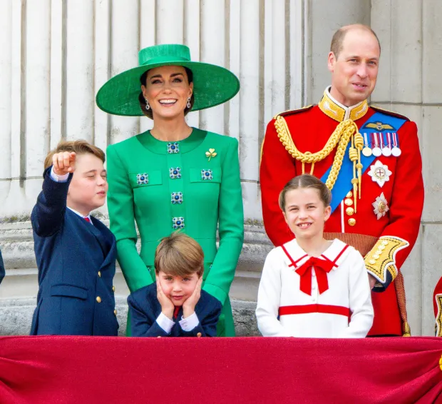 Kate with Prince William and their children at Trooping the Colour last year