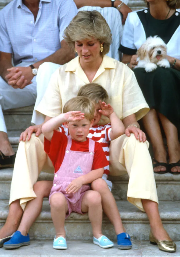 Prince Harry with Diana in 1987. He opened up about facing grief as a child