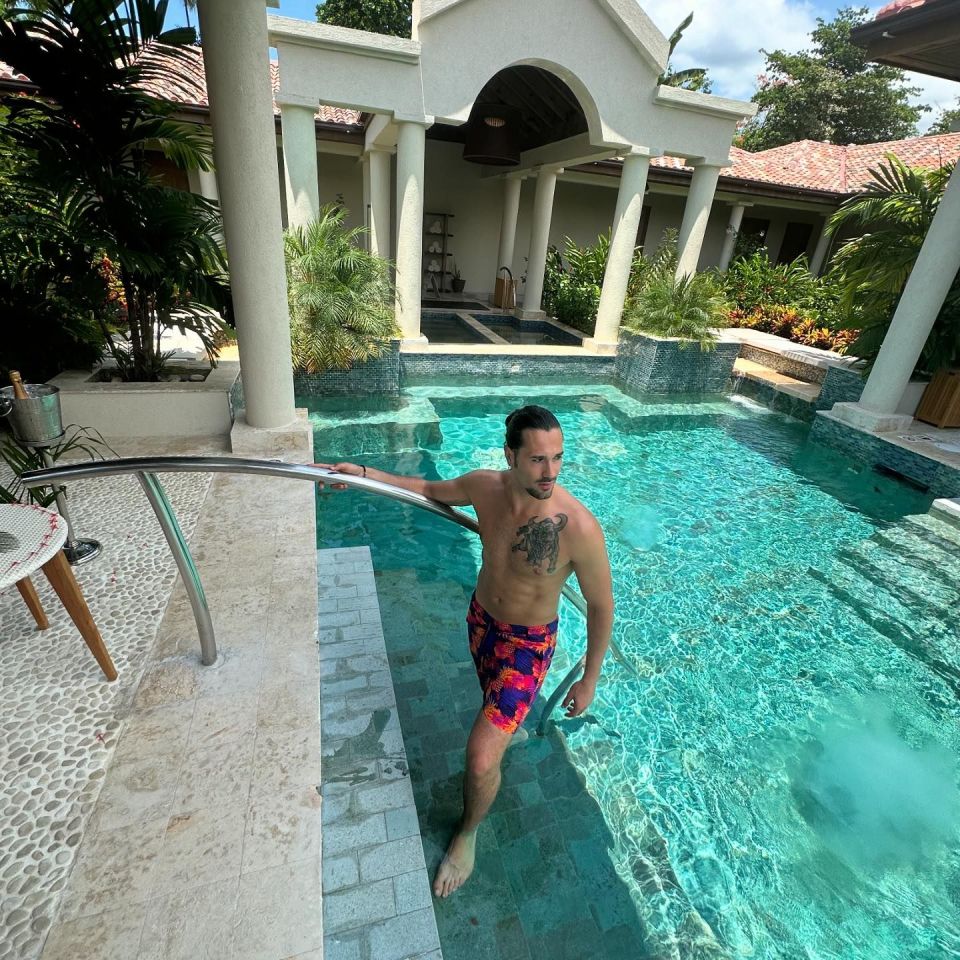 The couple had their own private pool in the resort