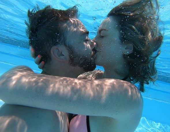 Jack Shepherd and Hanni Treweek underwater kiss selfie on holiday in Dominican Republic