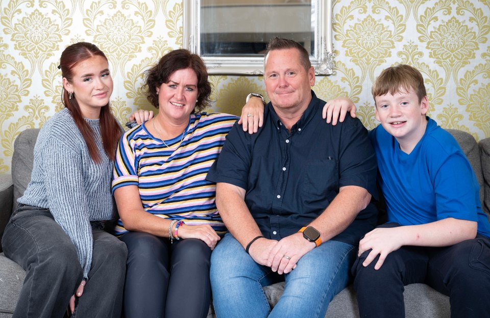 Jennie, her partner Dan and kids Mollie and Harry