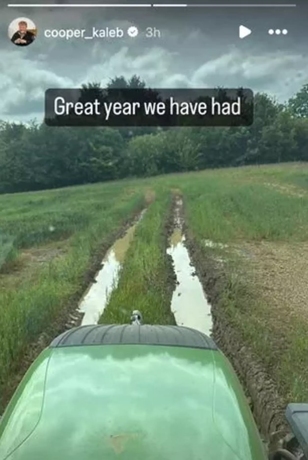 Kaleb was using the heavy machinery on the flooded fields