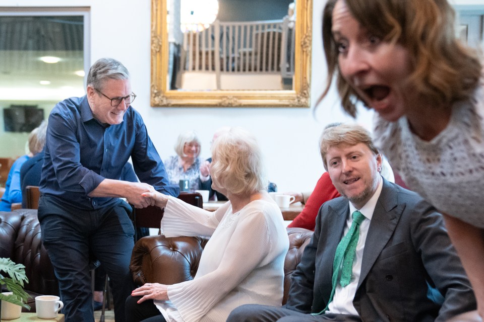 Labour Party leader Sir Keir Starmer and Shadow Work and Pensions Secretary, Liz Kendall meet pensioners at the Bridge Cafe in Bolton