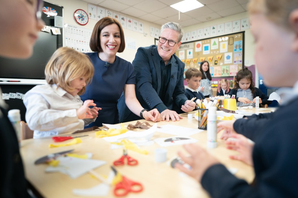 Sir Keir Starmer and Bridget Phillipson on a visit to a primary school today