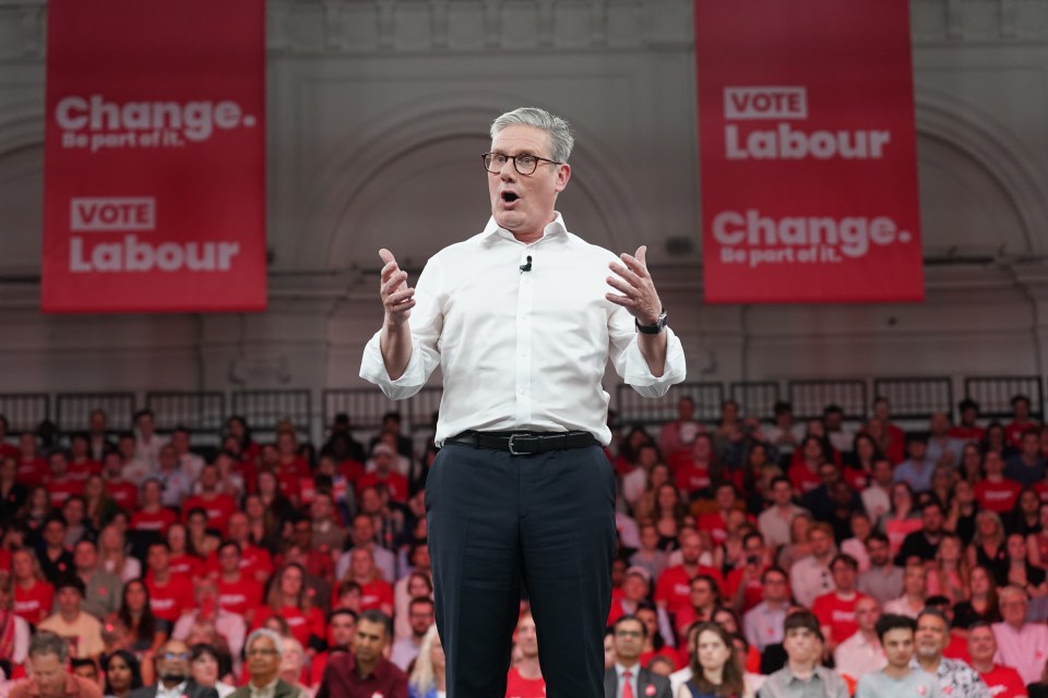 Mr Sunak is attempting to claw back some of Labour’s 20-point poll lead, above Keir Starmer at a major campaign event in central London