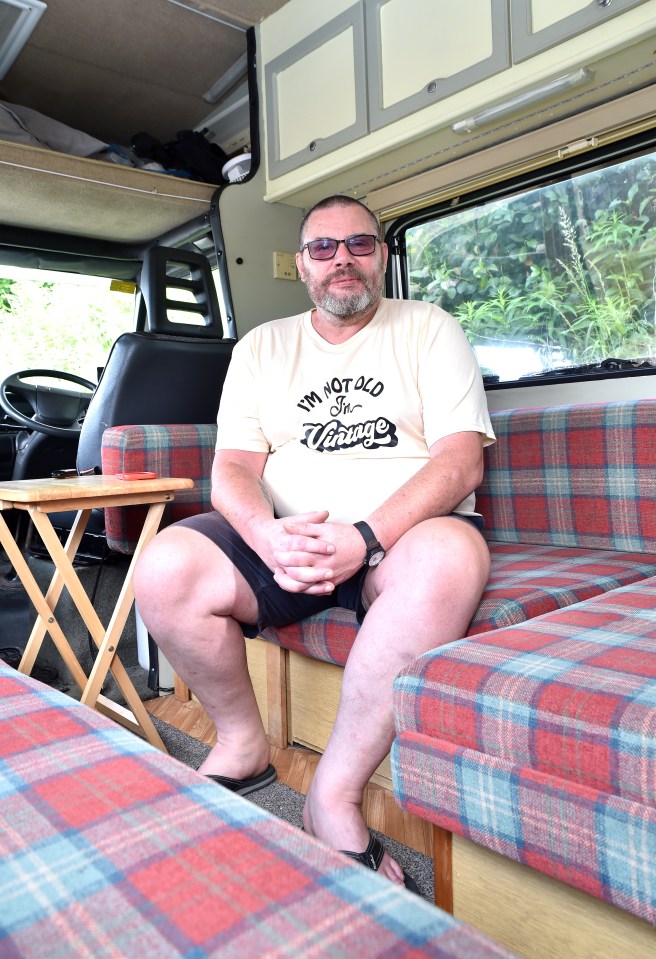 The camper van cost just £10,000 and Lance says it's 'all I need'