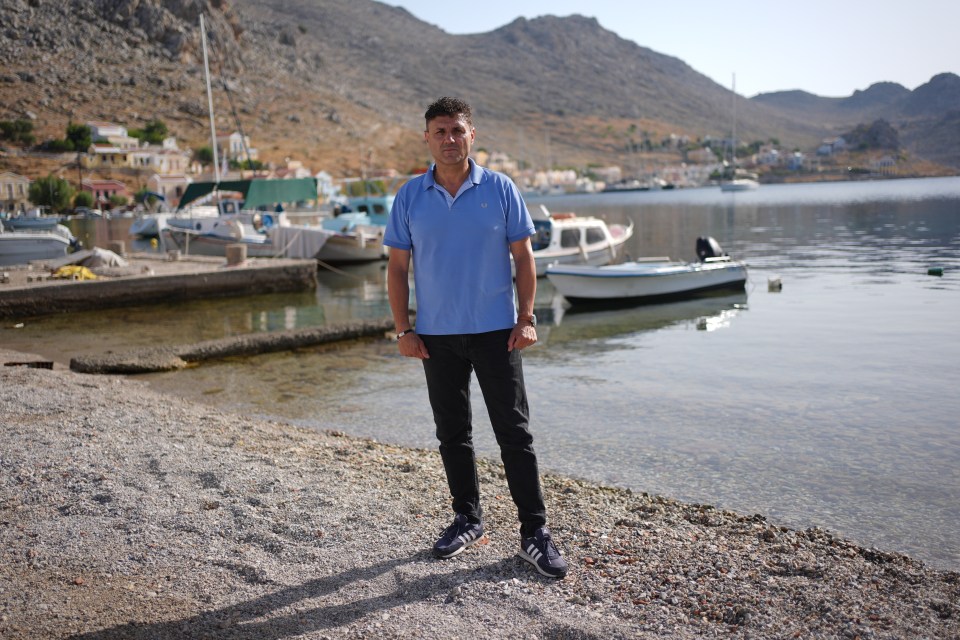 The Mayor of Symi, Eleftherios Papakaloudoukas in Pedi where Mosley was last seen