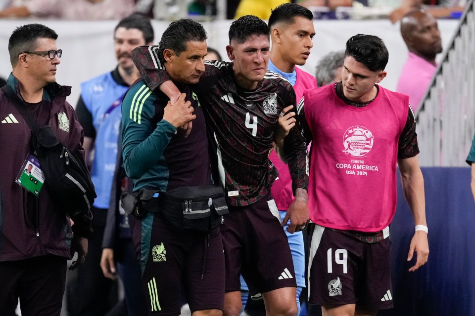 The Mexico captain left the pitch in tears after suffering the horror injury