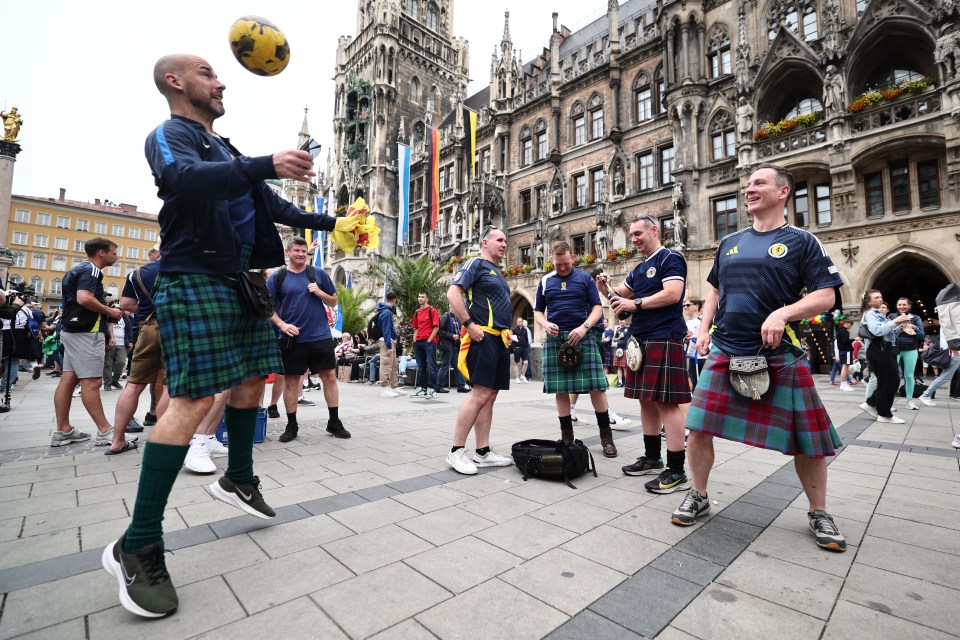 Kilt-wearing Scots have flooded into Germany for the Euros