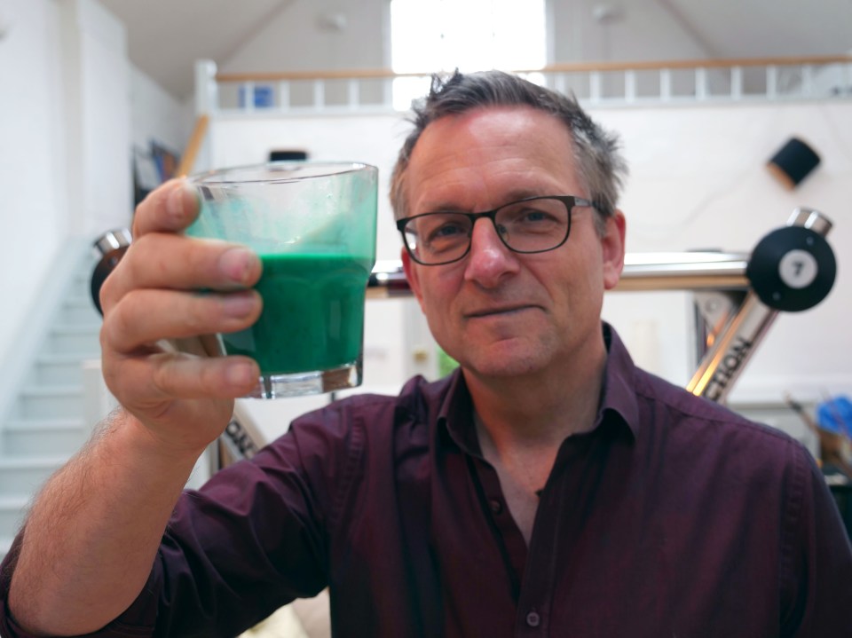 Dr Michael Mosley prepares a drink for one of his shows