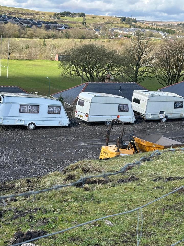 Caravans are already parked on the site