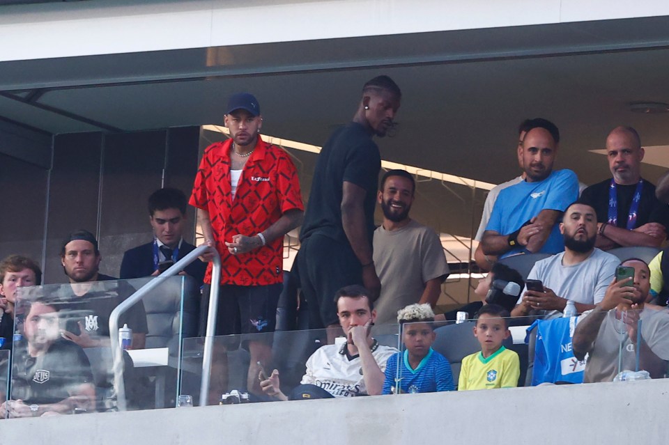 Neymar watched the game from the stands