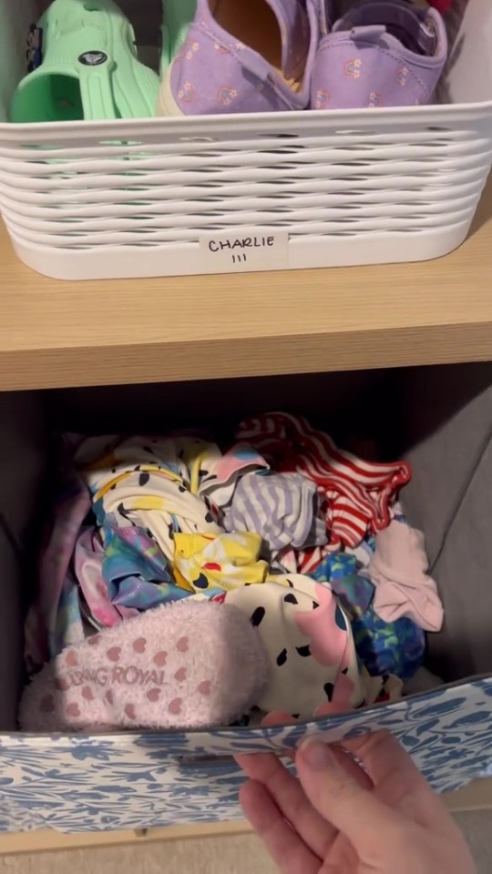 She puts all clothing items in cubes and then spritzes them to remove wrinkles