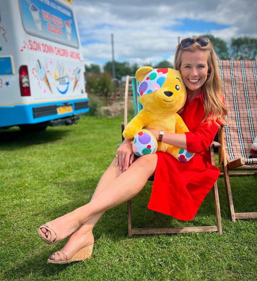 Fans have praised Christina Trevanion as she shows off her long legs whilst filming a BBC special of Bargain Hunt.